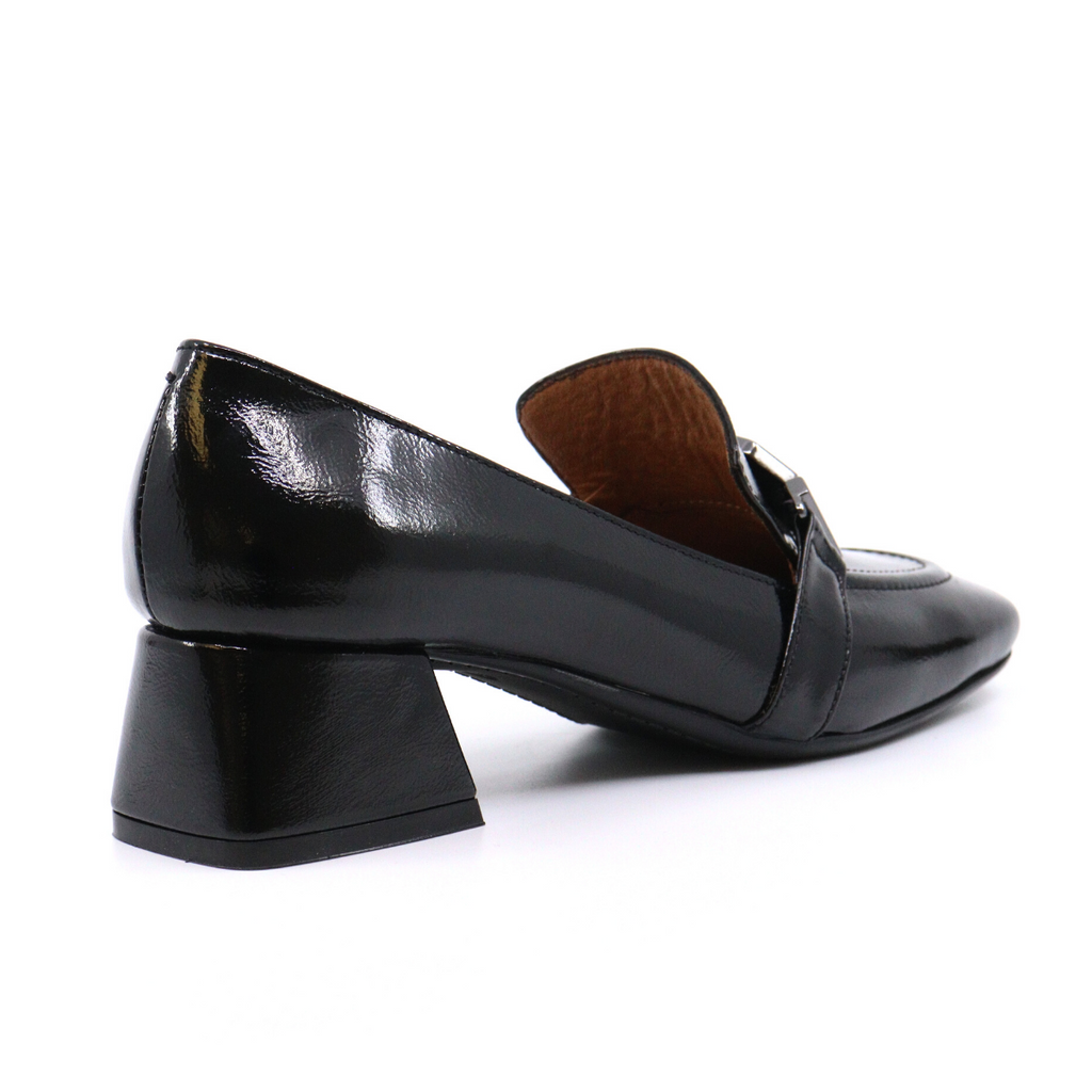Women's block heel patent pumps CAMERON BLACK NAPLACK by ATELIERS
