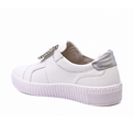 Brilliant Sneaker White Pebbled Leather Women's Sneakers Gabor    