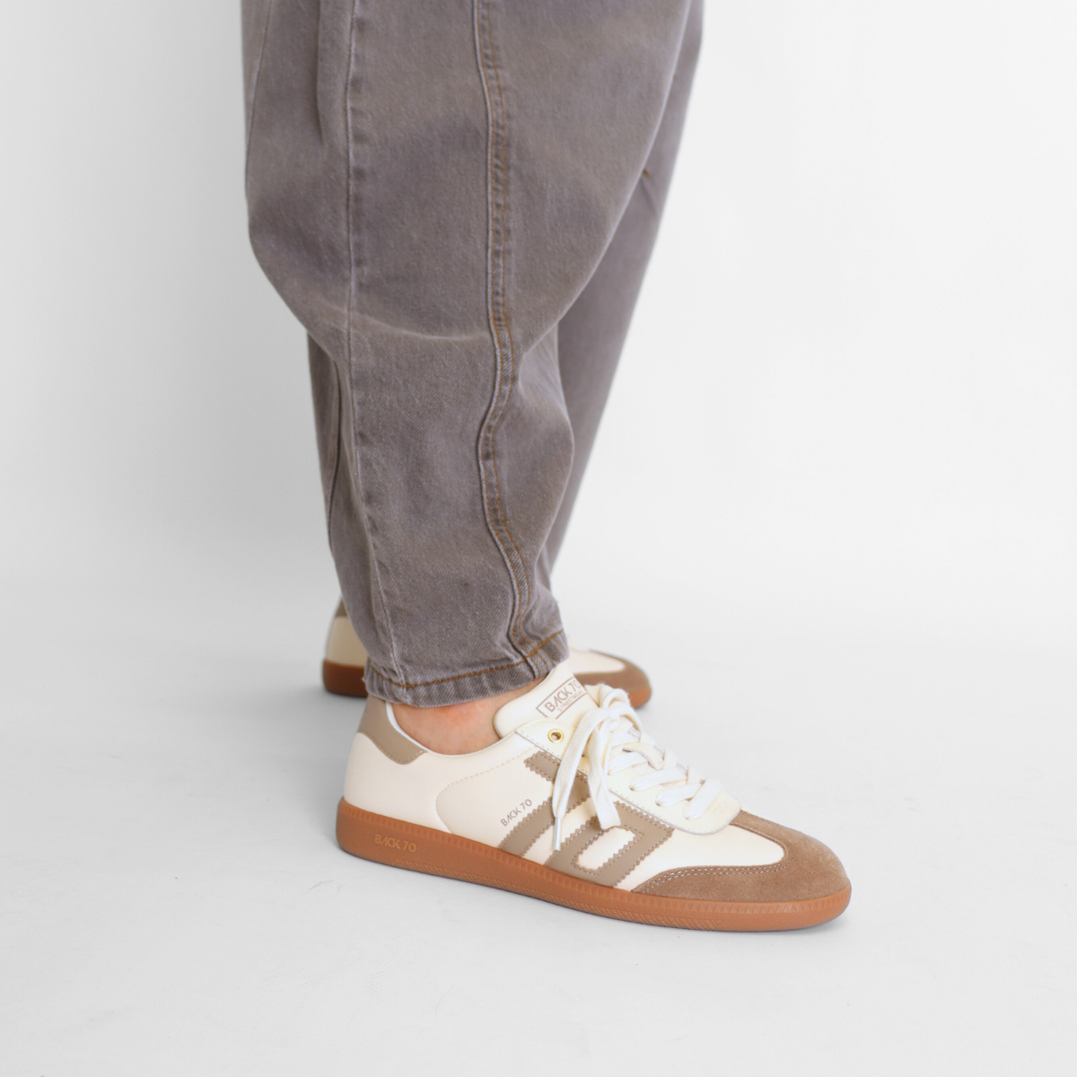 Cloud NM Milk Taupe Women's Sneakers Back 70
