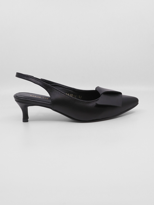 FlatBow Kitten Black Women's Shoes Heels All Black