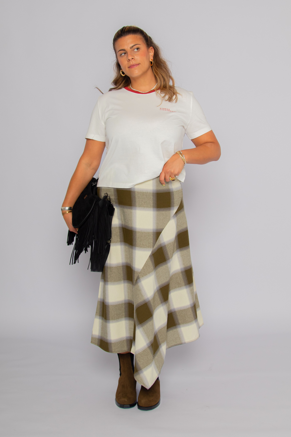 Ashe Checks Indira Skirt Multicolor