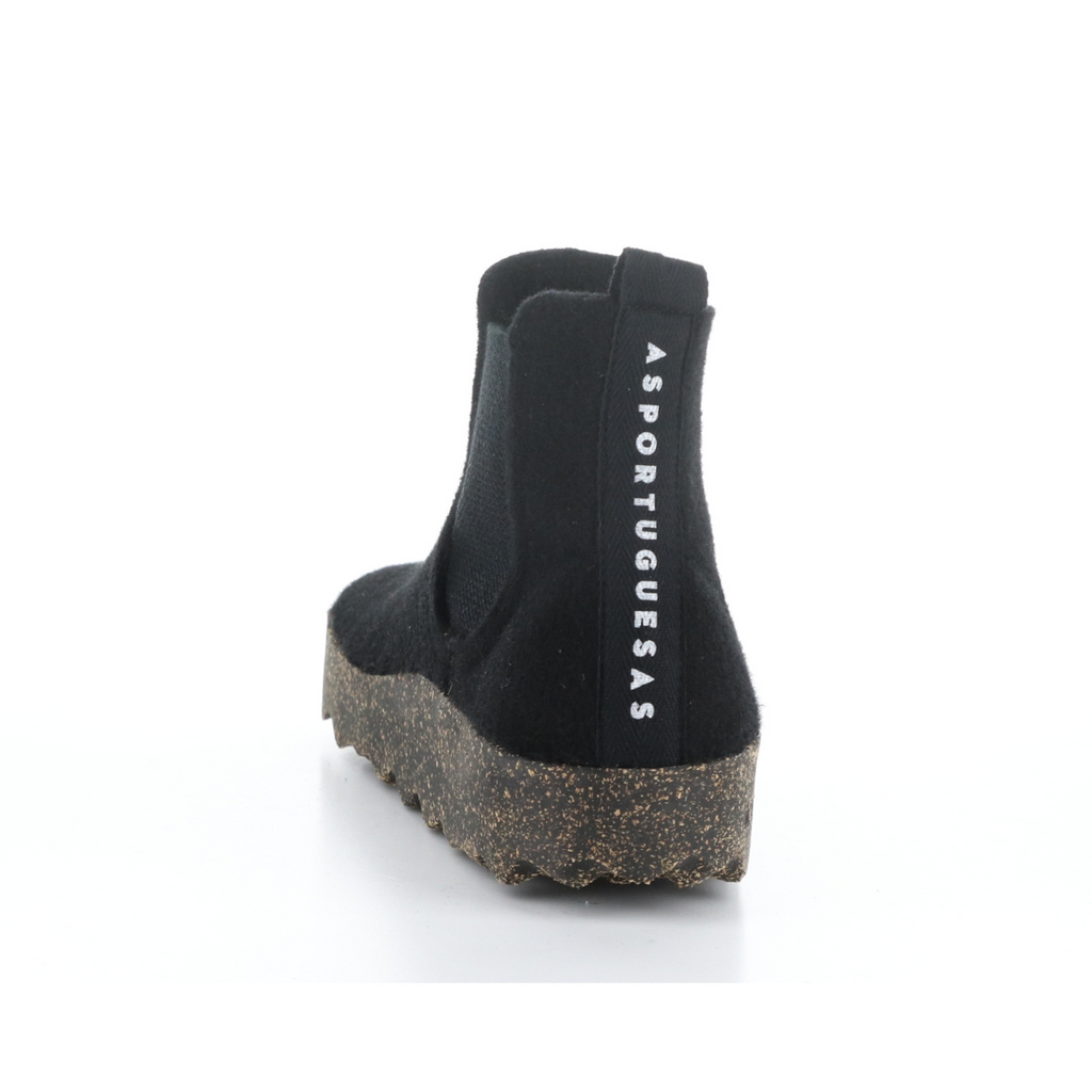 Women's caia black wool sustainable bootie by Asportugueas