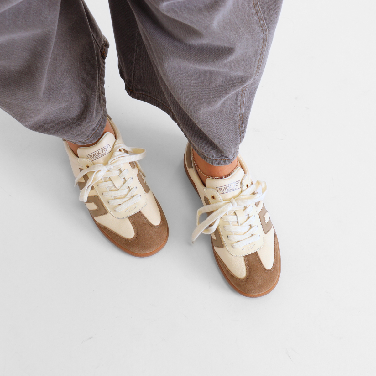 Cloud NM Milk Taupe Women's Sneakers Back 70