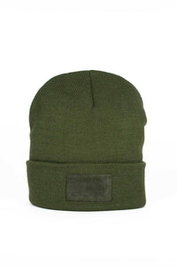 Etta Leather Patch Beanie | Army Green Gifts + Accessories Hair Sister Epic    