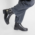 Perle Black Crinkle Patent Women's Boots Valdini