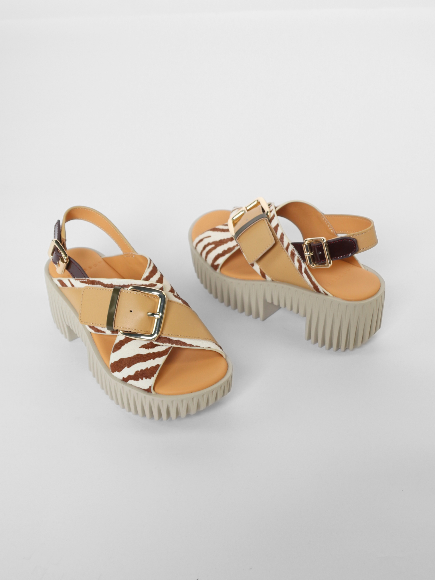 Plia Juno Zebra Mix Women's Sandals Platforms 4CCCCEES