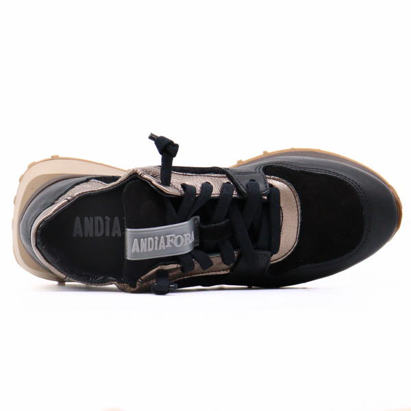 Ruffle Denver Black Women's Sneakers Andia Fora    