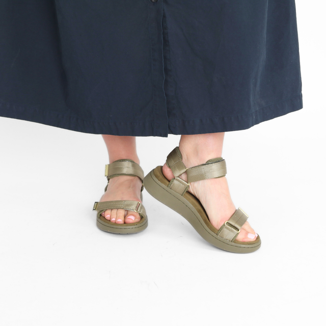 Line Dark Olive Women's Sandals Woden