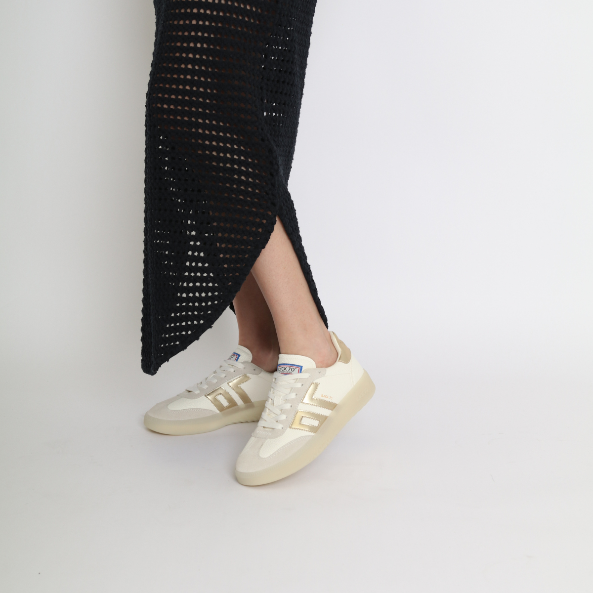 Boston Metallic Gold Women's Sneakers Platforms Back 70