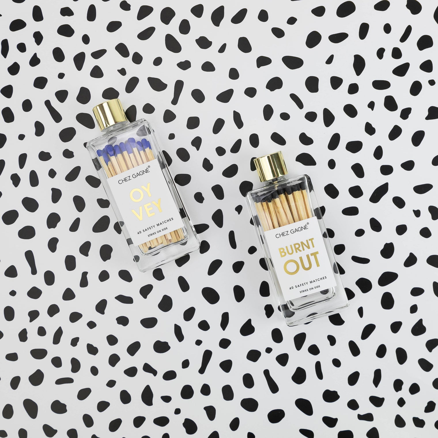 Oy Vey - Glass Bottle Safety Matches - Royal Blue Gifts + Accessories Chez Gagné