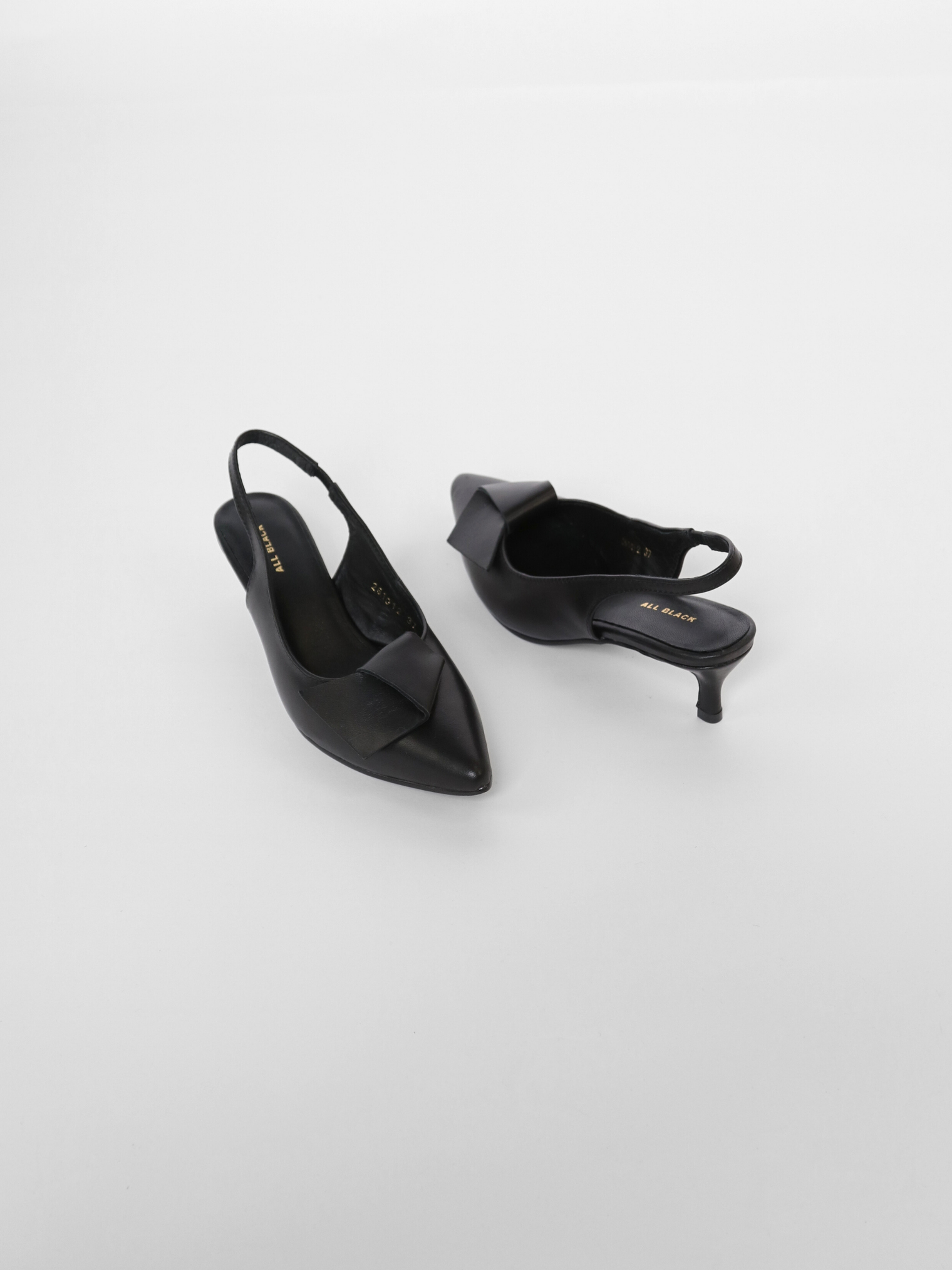 FlatBow Kitten Black Women's Shoes Heels All Black