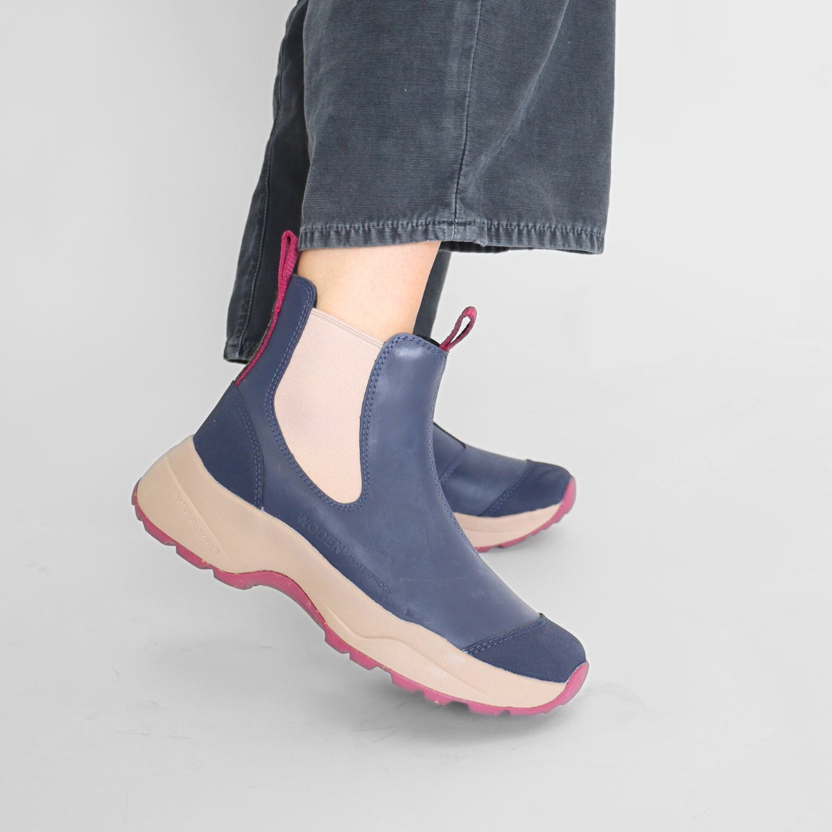 Siri Dark Navy/Taupe Waterproof Women's Boots Woden