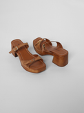 Beck Buckle Clog Cognac Suede Women's Sandals Free People