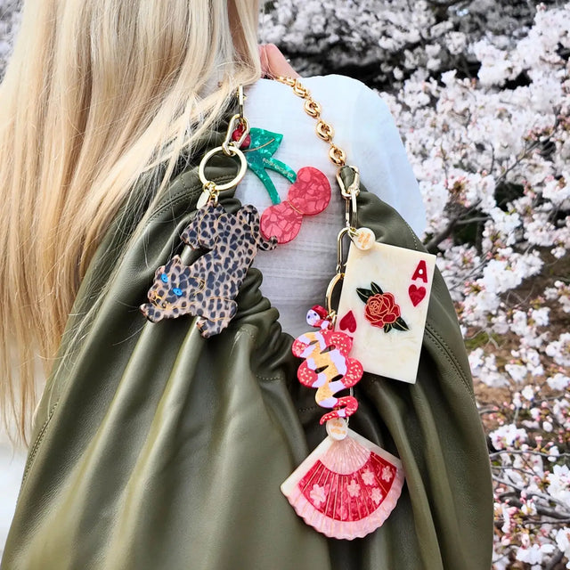Hand-Painted Cherry Bag Charm & Keychain Gifts + Accessories Bag Keychains Solar Eclipse
