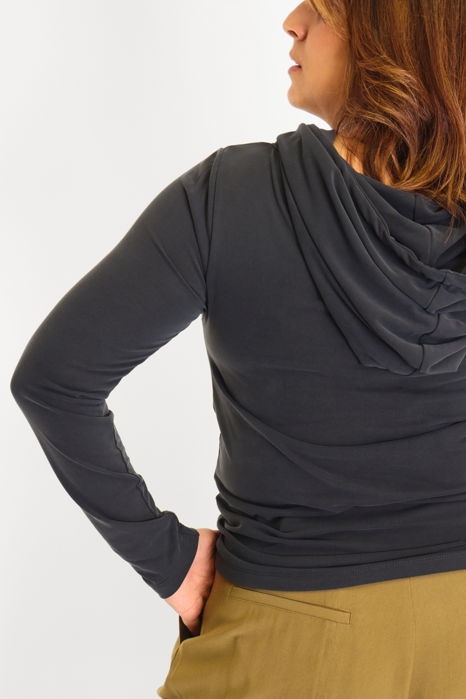 Twist Detail Hooded Top Black Women's Tops Esthé