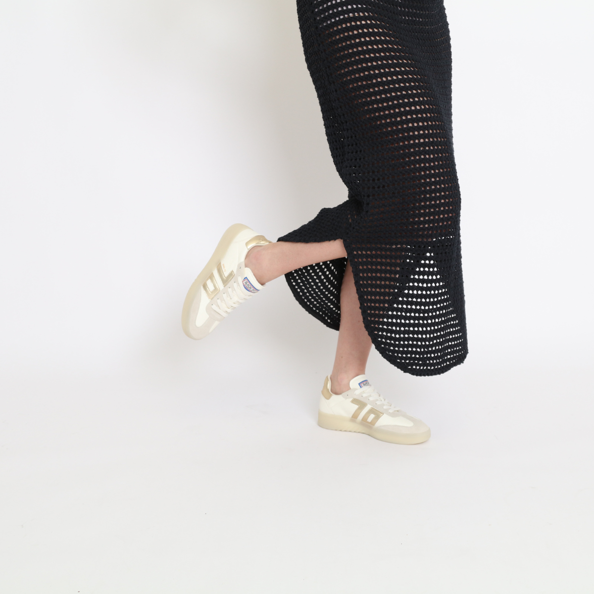 Boston Metallic Gold Women's Sneakers Platforms Back 70