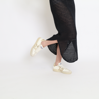 Boston Metallic Gold Women's Sneakers Platforms Back 70