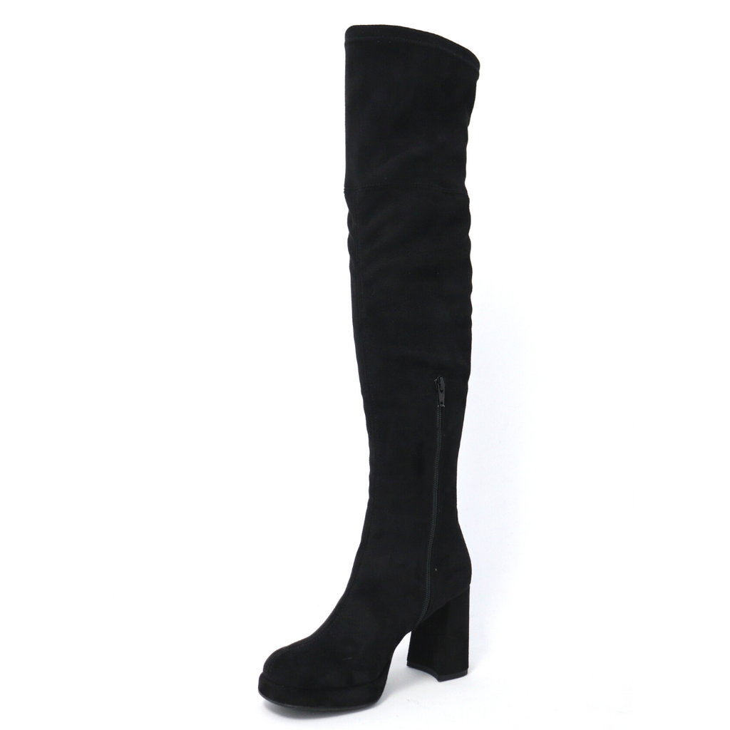 Women's thigh-high black suede boot JACKSON SUEDE BLACK BOOT by WONDERS
