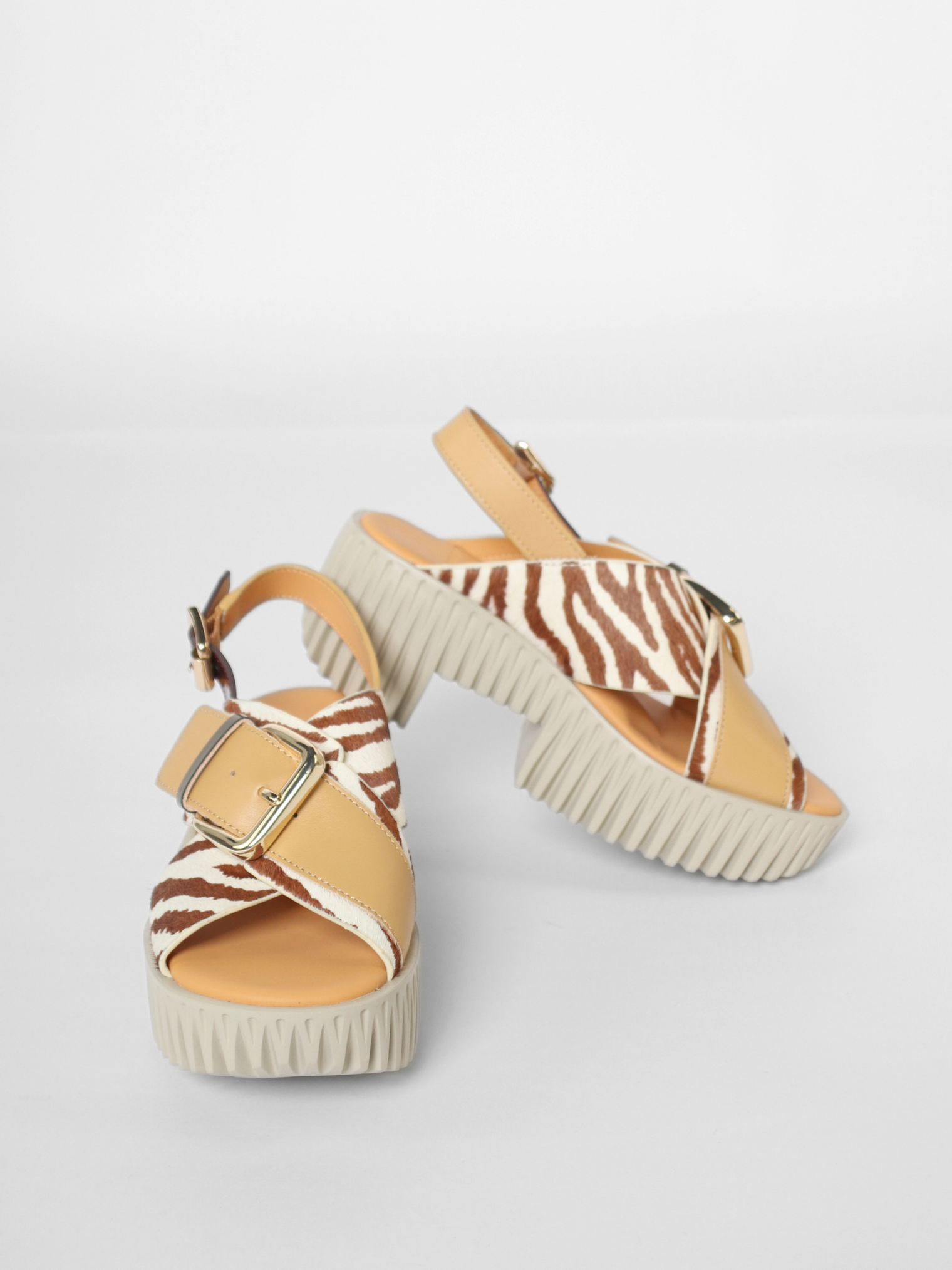 Plia Juno Zebra Mix Women's Sandals Platforms 4CCCCEES