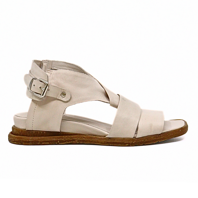 Cross & Band Softy Sandal Ivory Women's Sandals All Black    