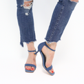 Leah Ankle Strap Denim Women's Sandals Heels Shoe the Bear    