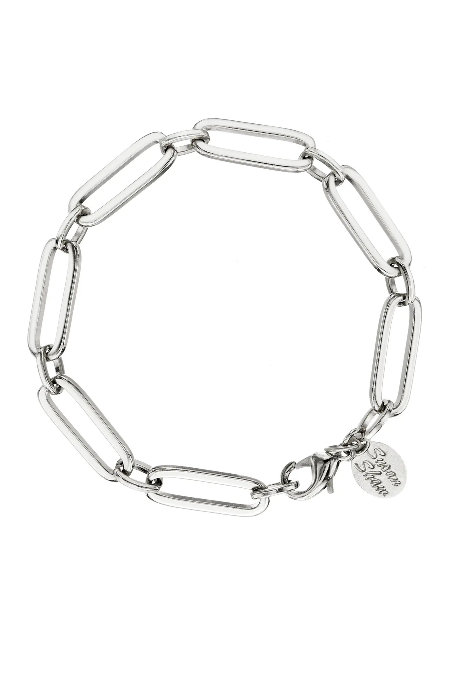 Silver Mixed Link Paperclip Bracelet