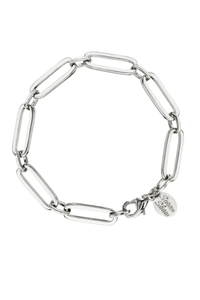 Silver Mixed Link Paperclip Bracelet