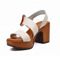 Con Clase White Women's Sandals Heels All Black    