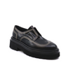 Women's lug sole leather loafer SIENA-Z BLACK LOAFER by HOMERS.