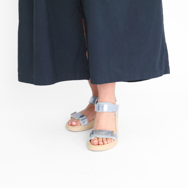 Line Metallic Ice Blue Women's Sandals Woden