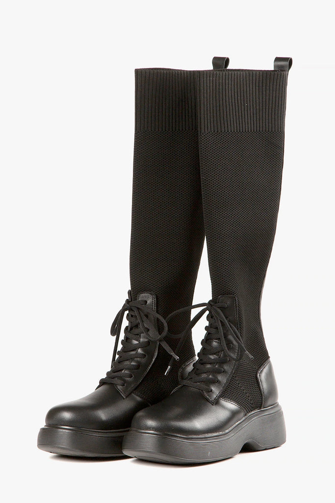 Women's tall fashion boot BEYOND KNIT BOOT by ALL BLACK