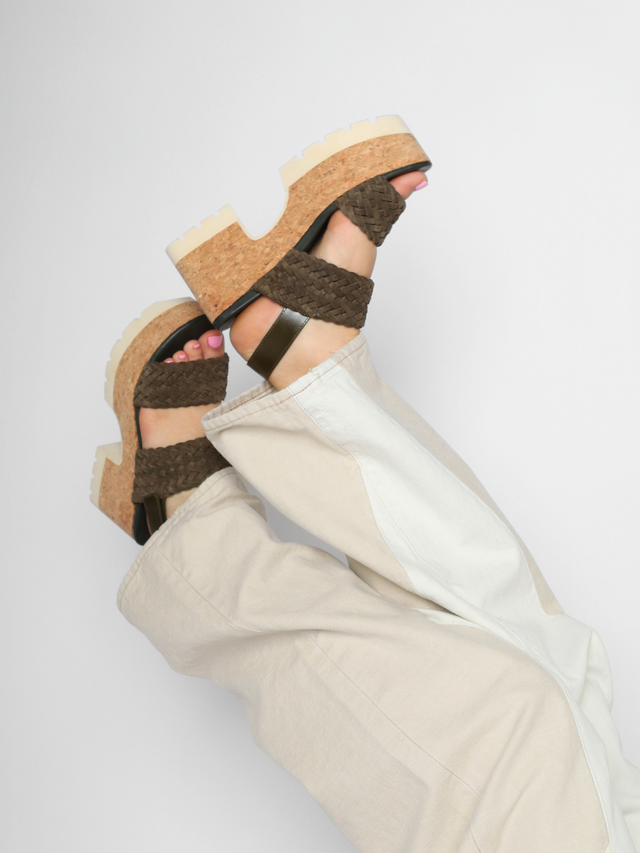 Venice Trenza Suede Muschio Women's Sandals Platforms Homers