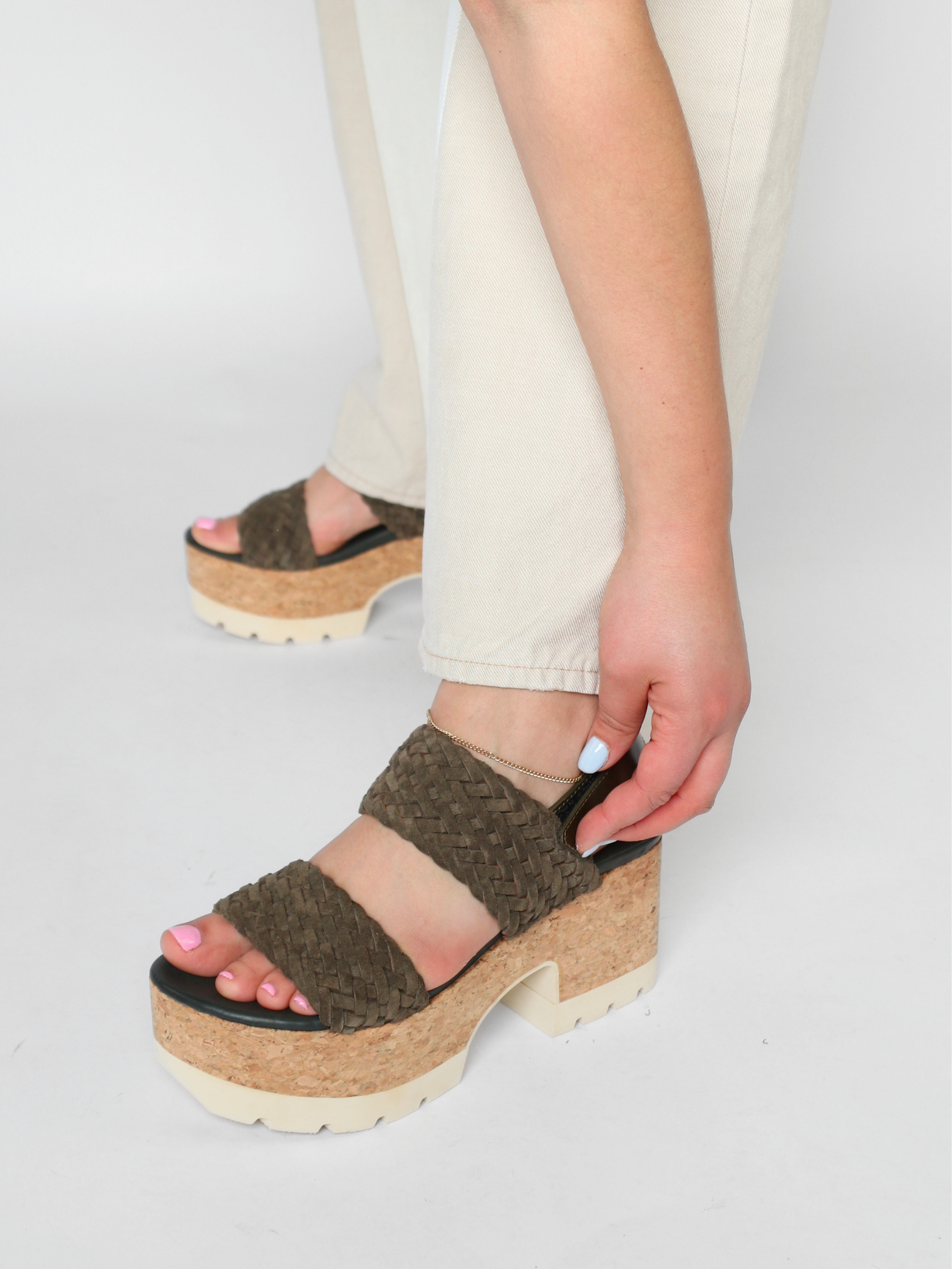 Venice Trenza Suede Muschio Women's Sandals Platforms Homers