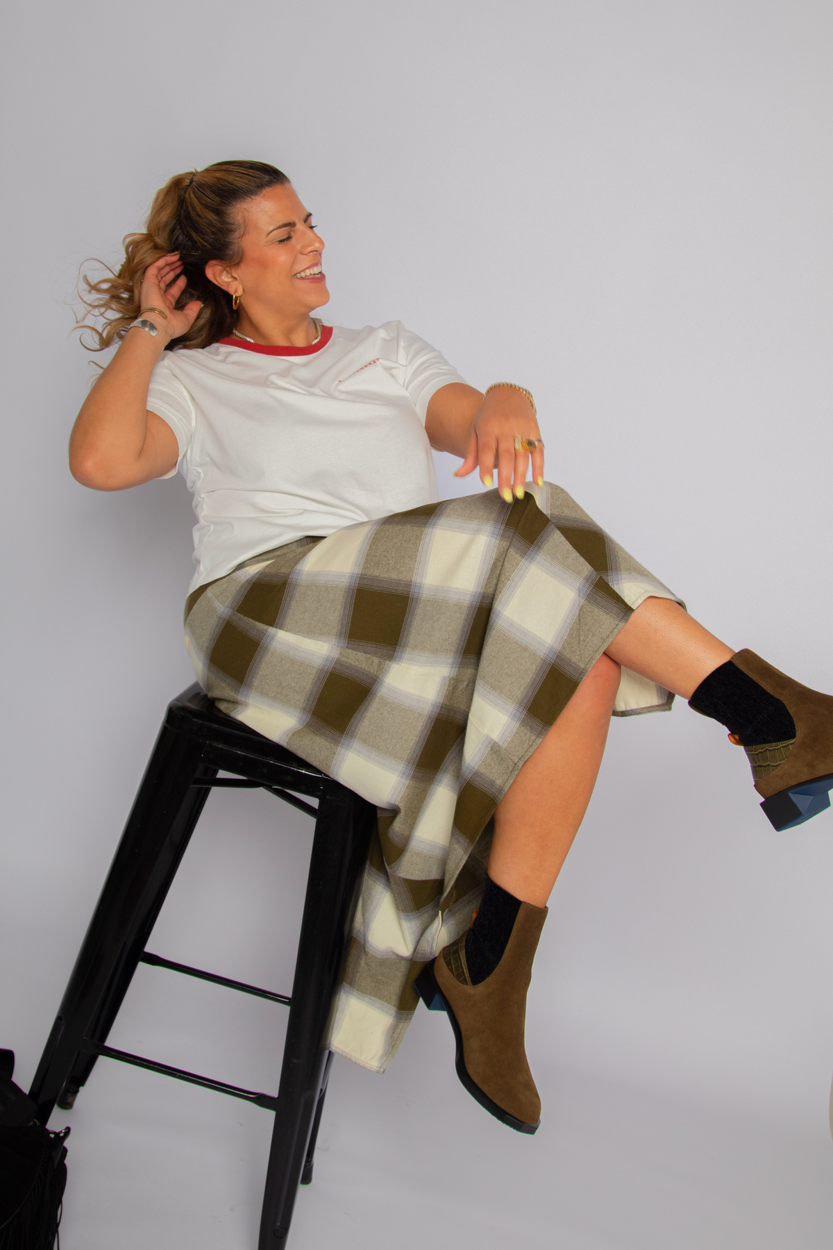Ashe Checks Indira Skirt Multicolor
