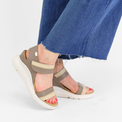 Charlotte Beige/Taupe Women's Sandals Platforms On Foot    