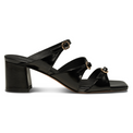 Hanna Buckle Mule Black Women's Sandals Heels Shoe the Bear    