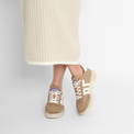 Denver Sacco Beige Women's Sneakers Platforms Back 70