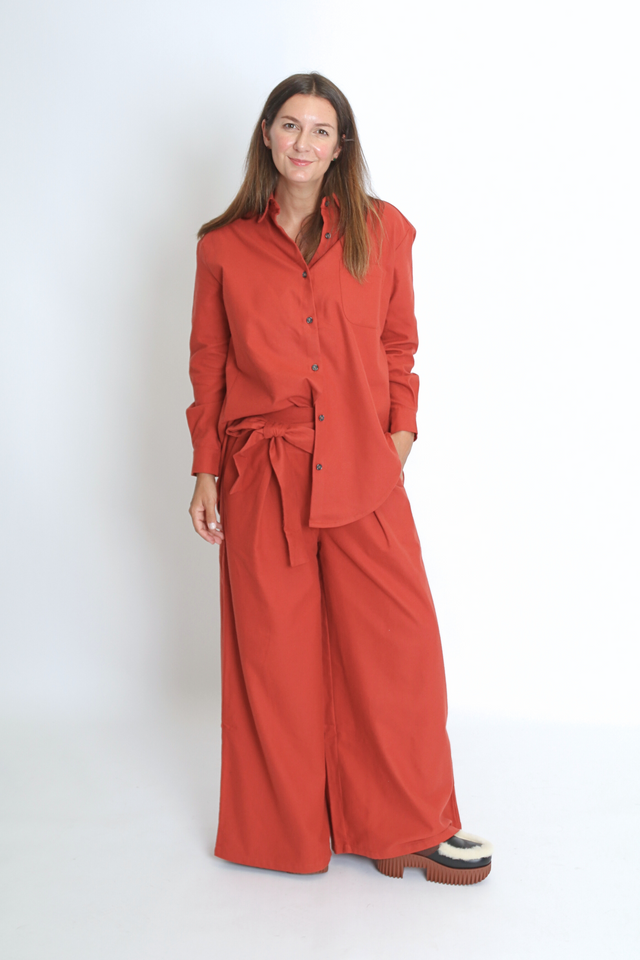 Wide Trouser Rust Women's Bottoms Cossac