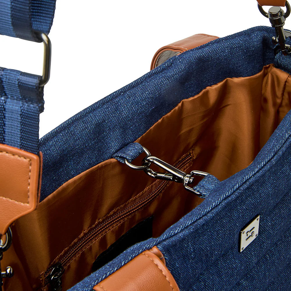 High Note Tote Dark Denim Gifts + Accessories Bags Think Royln