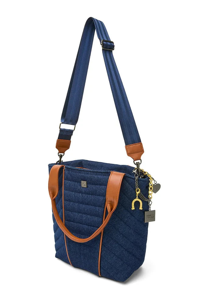 High Note Tote Dark Denim Gifts + Accessories Bags Think Royln