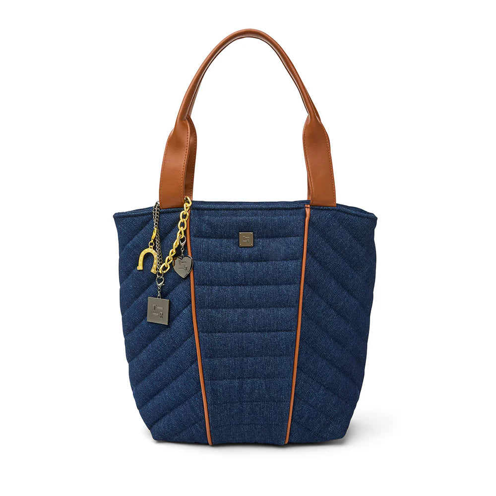 High Note Tote Dark Denim Gifts + Accessories Bags Think Royln