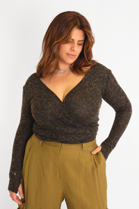 Wrap Top Black Women's Tops Cossac