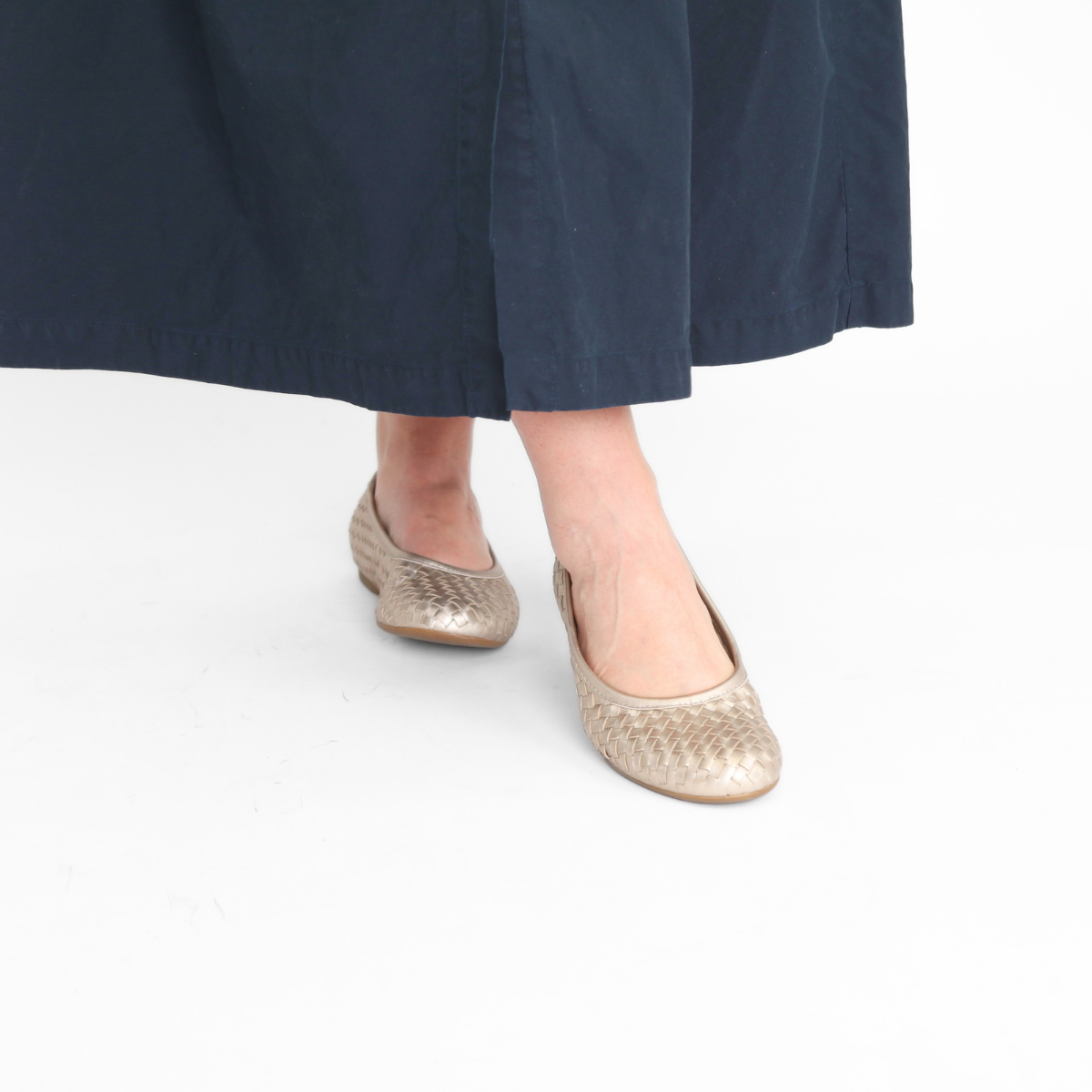 Satin Metallic Puder Flat Women's Shoes Flats Gabor