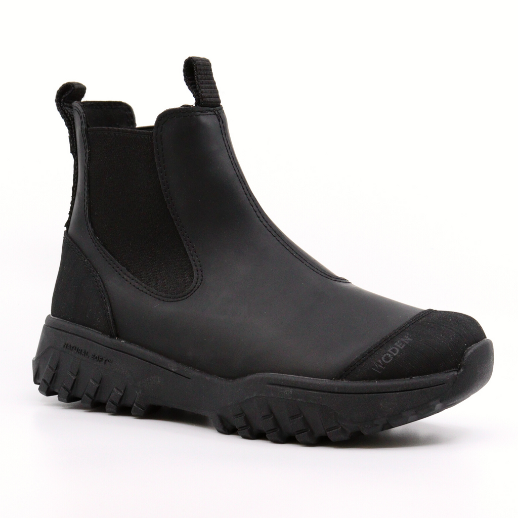 Women's magda black waterproof slip on boot by Woden