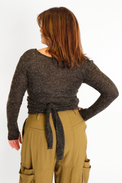 Wrap Top Black Women's Tops Cossac