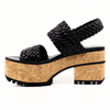 Women's woven leather platform sandal Venice Espiga 14 Black by HOMERS