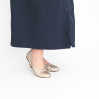 Satin Metallic Puder Flat Women's Shoes Flats Gabor
