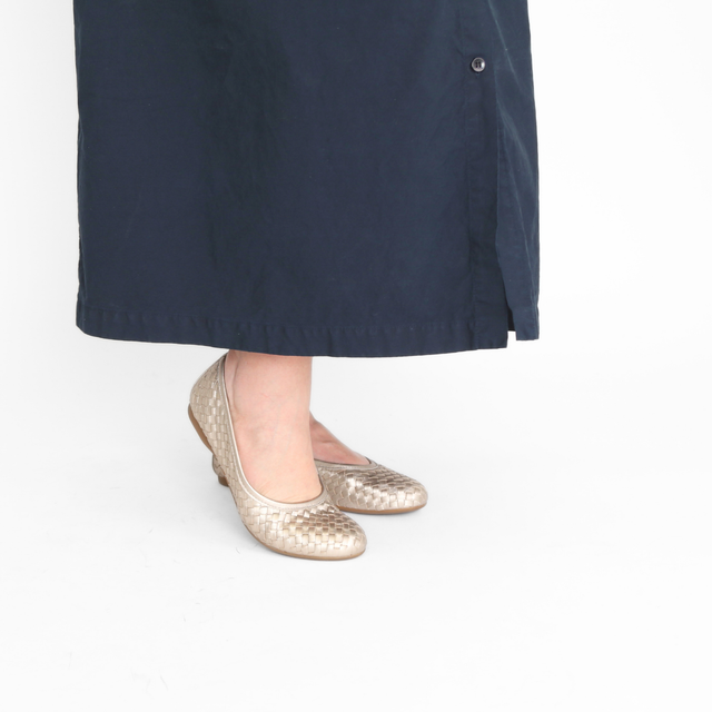 Satin Metallic Puder Flat Women's Shoes Flats Gabor