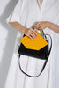 Women's leather handbag SQUARE INSERT YELLOW by ALL BLACK