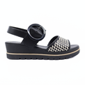 Sandal Wedge Schwarz/Panna Women's Sandals Heels Gabor